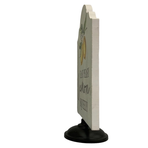 Lemon Decorative Pedestal Freestanding Sign Plaque Script Phrase Wood Metal - Picture 12 of 14